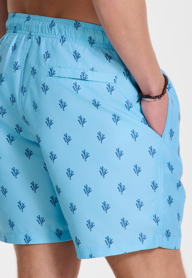 Afbeelding van 1525107456 6713 Blue Sky Sketched Coral  Swim Short -  Shiwi